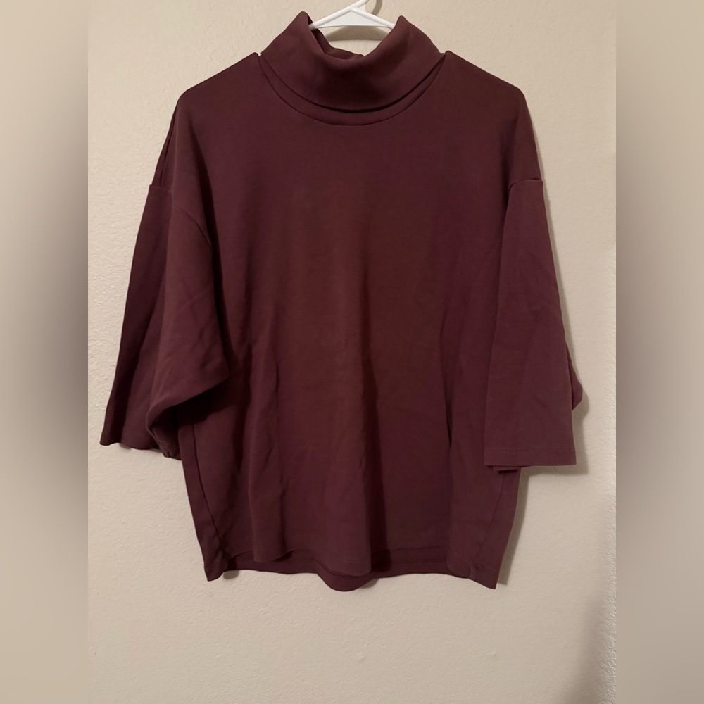 ASOS Relaxed Boxy Turtleneck Sweater in Brown